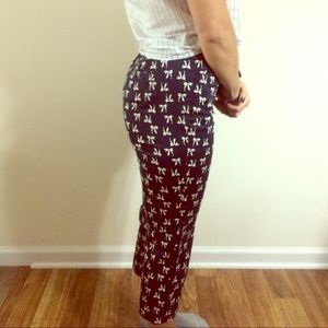 Ann Taylor navy and white bow tie dress pants
